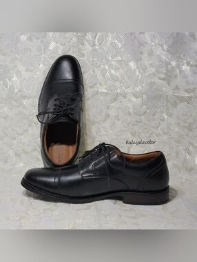 Dockers Mens Garfield Dress Shoes Comfort Cap Toe Oxford Black Shoe Sz 11W NWOB